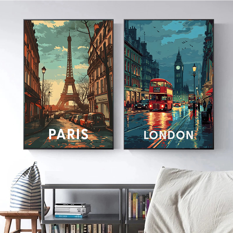 1pc Frameless Retro Holiday Tr - Home Decor London ulasan dan harga