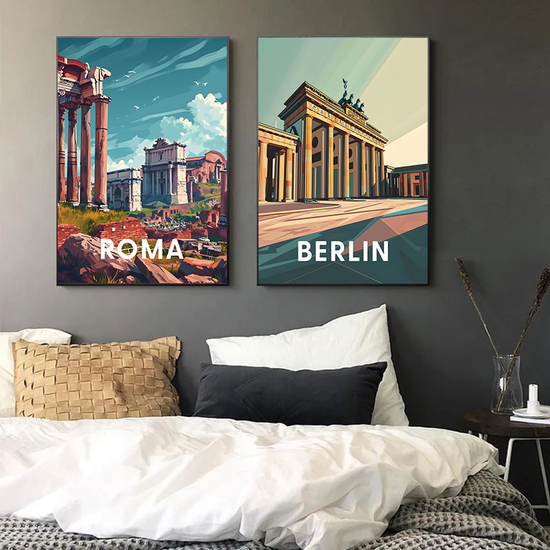 1pc Frameless Retro Holiday Tr - Home Decor London ulasan dan harga