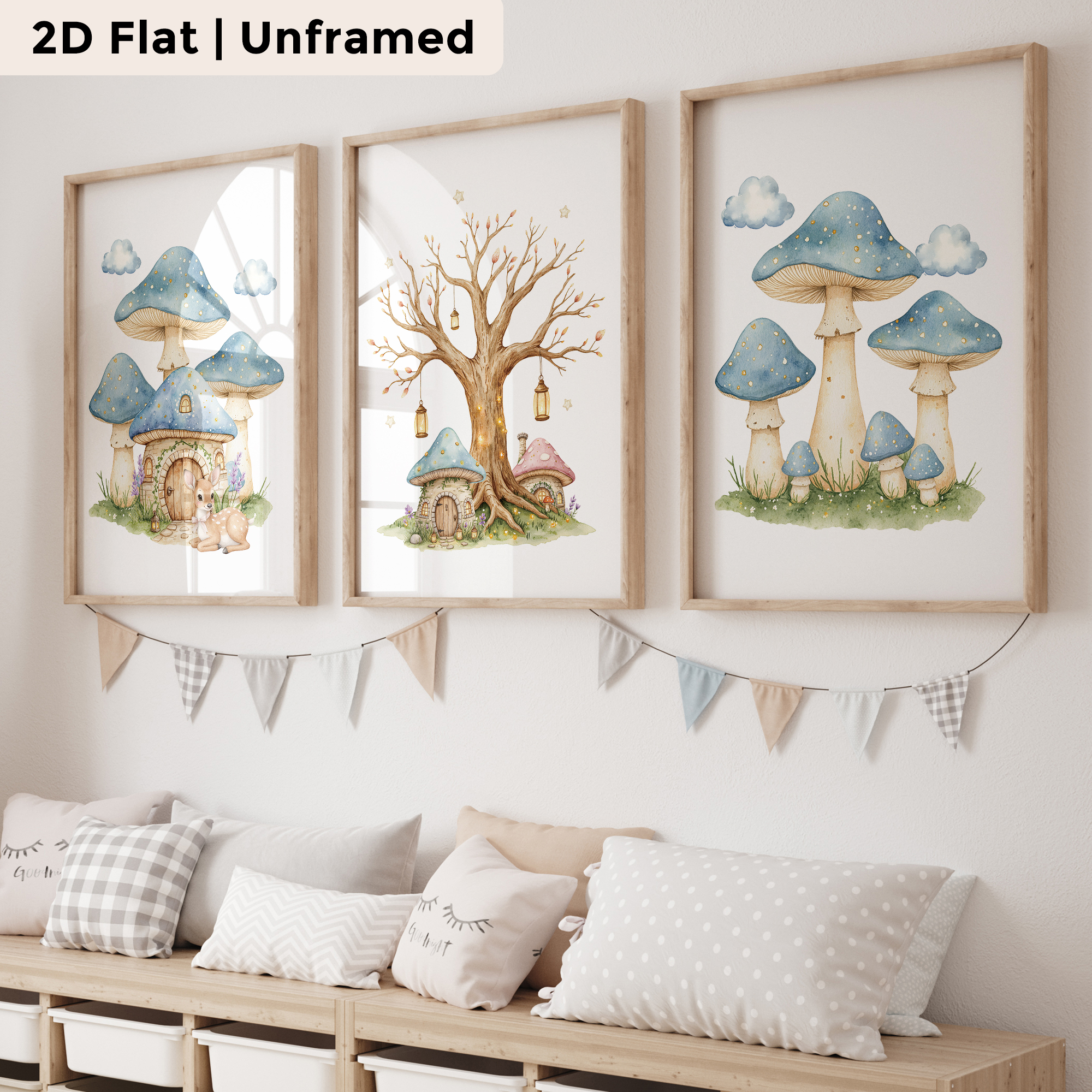 3pcs Modern,Cartoon Mushroom T - Home Decor Tree ulasan dan harga