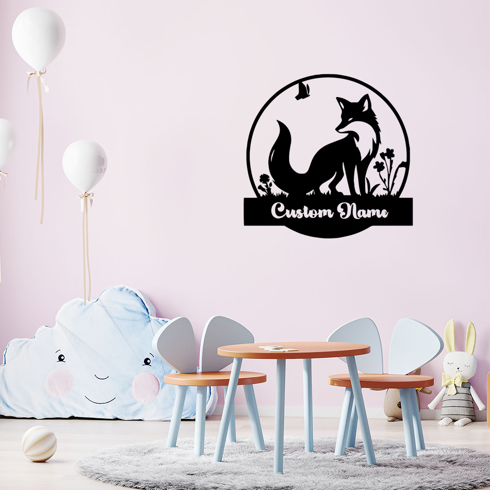 1PC Colorful Fox Customizable  - Home Decor Sticker ulasan dan harga