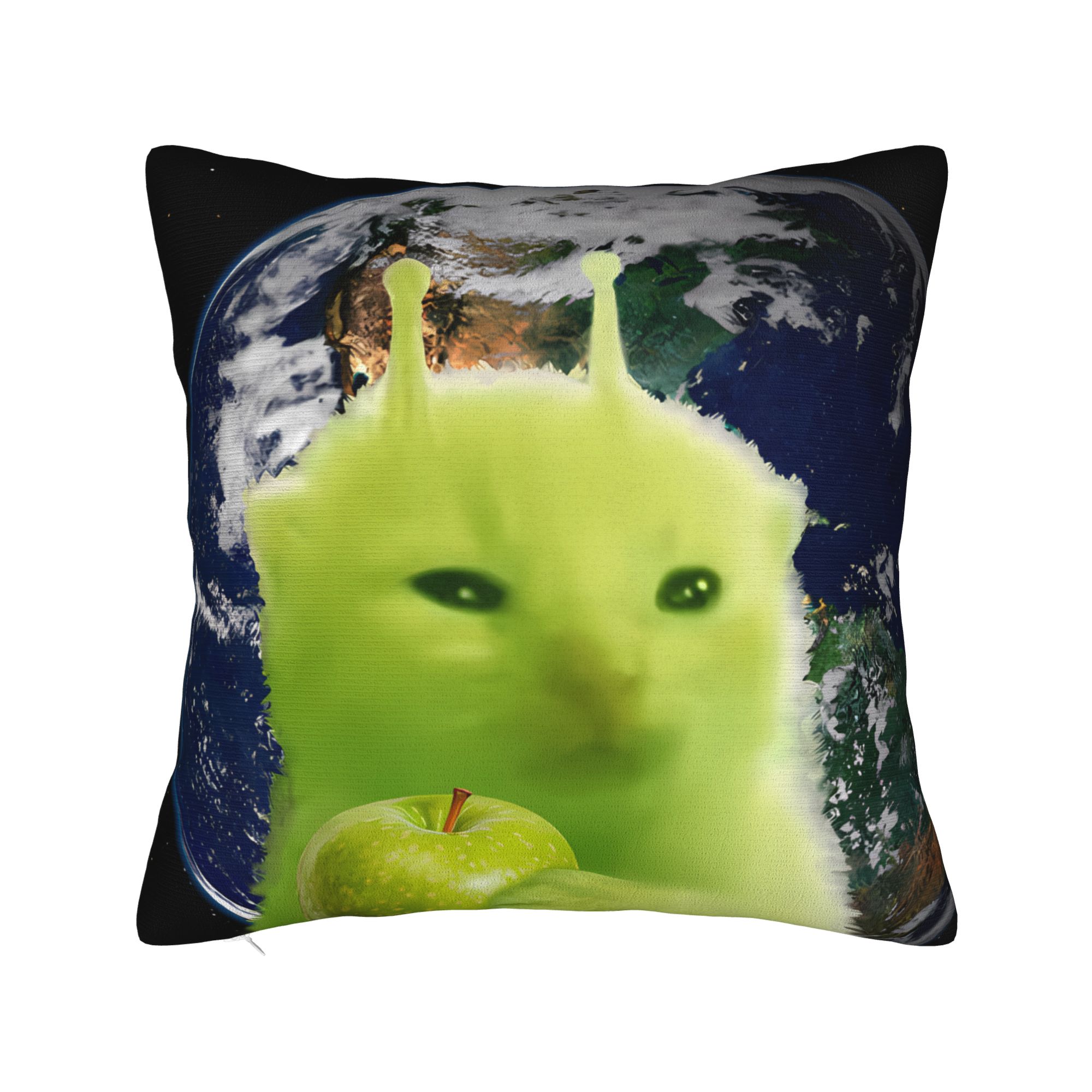 Green Alien Cat Meme Pillow Co - Home Decor Design Ideas ulasan dan harga