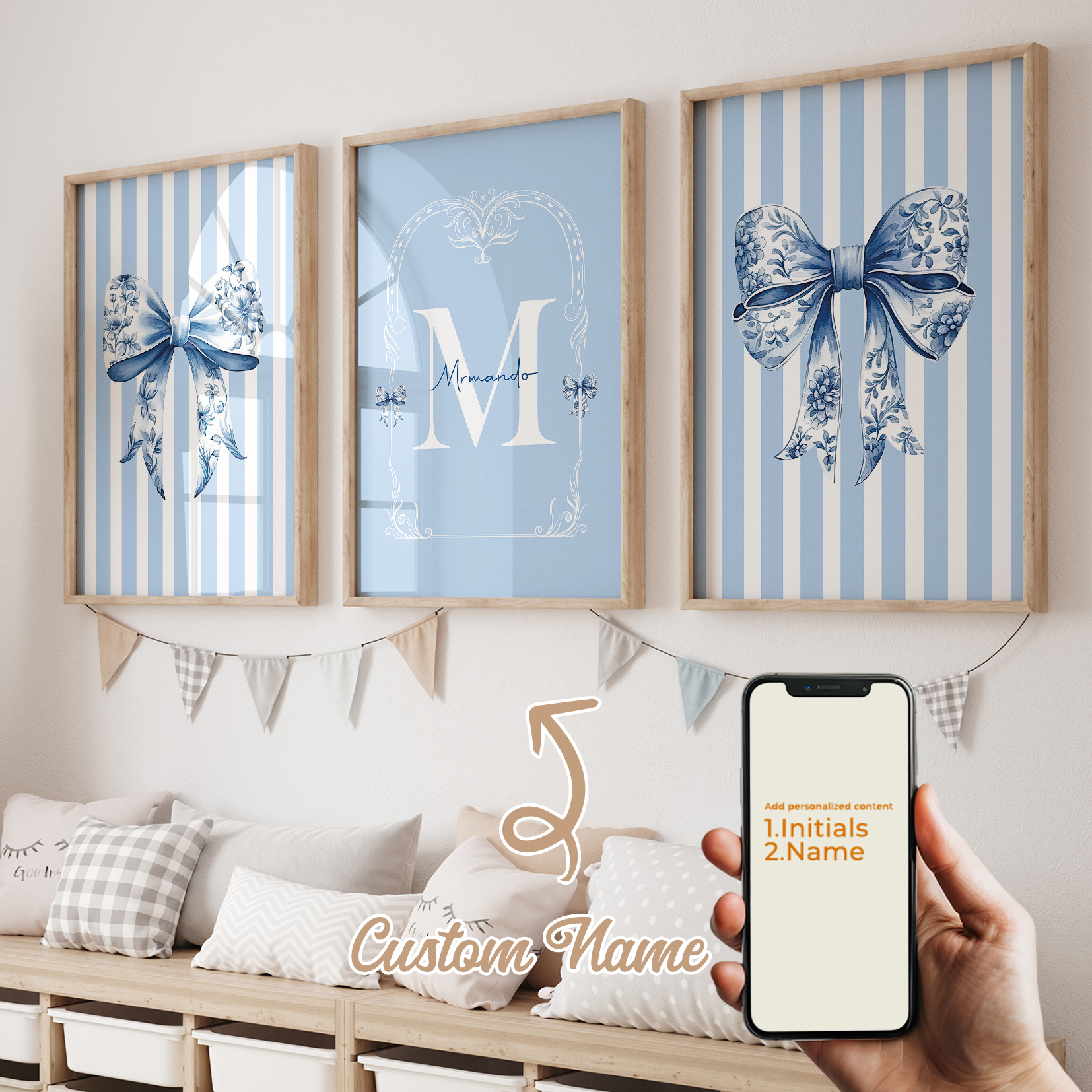3pcs Personalized Custom Name  - Home Decor Aesthetic ulasan dan harga