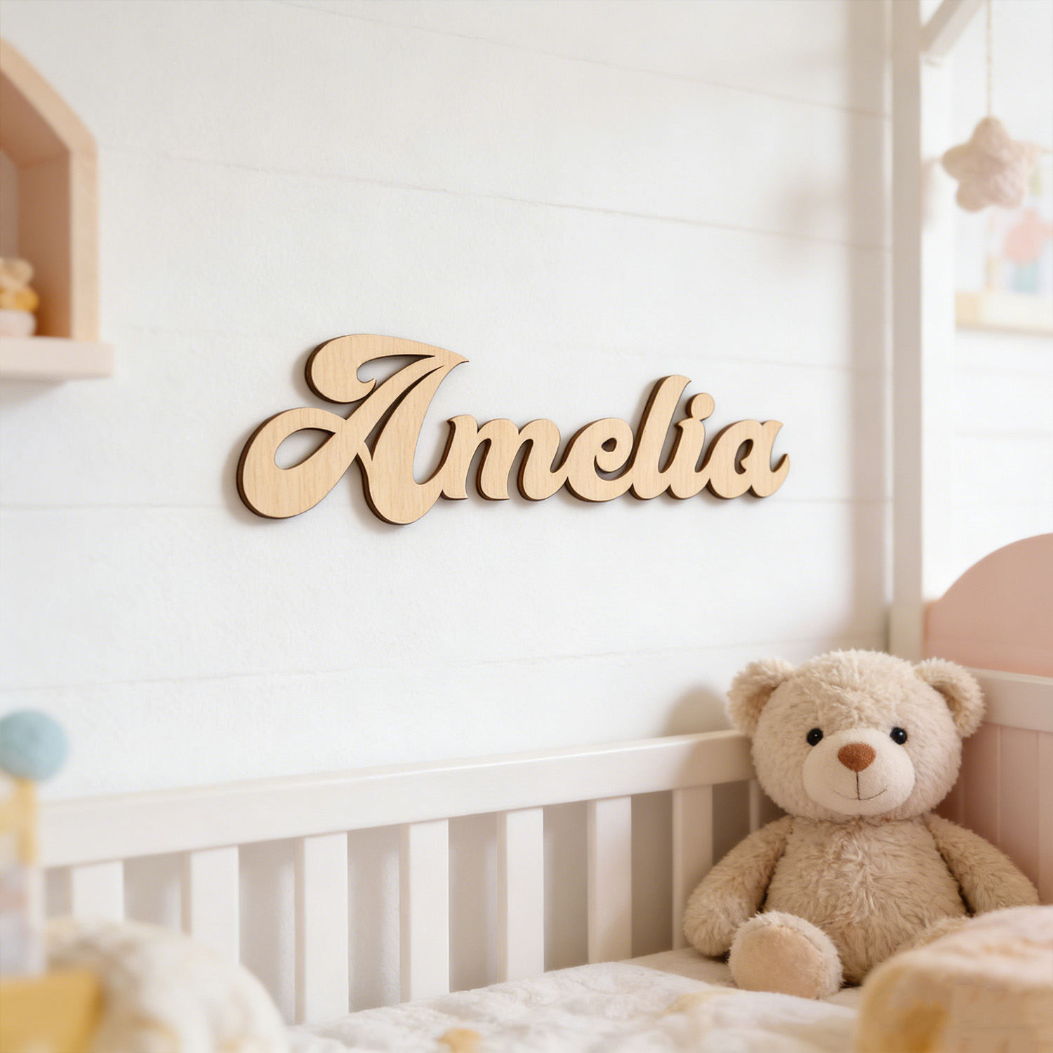 1pc Customized wooden wall dec - Home Decor Rustic ulasan dan harga