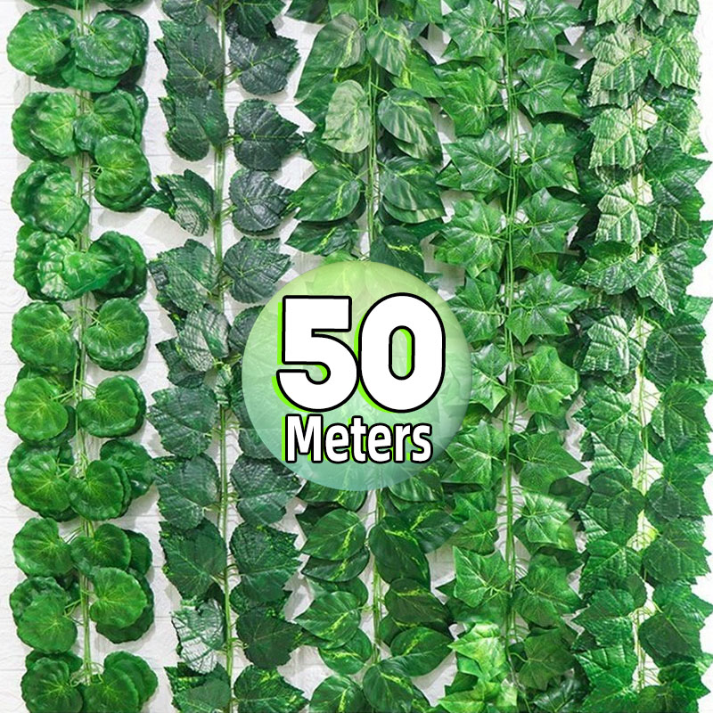 Artificial Green Ivy Leaf Ratt - Home Decor Garland ulasan dan harga