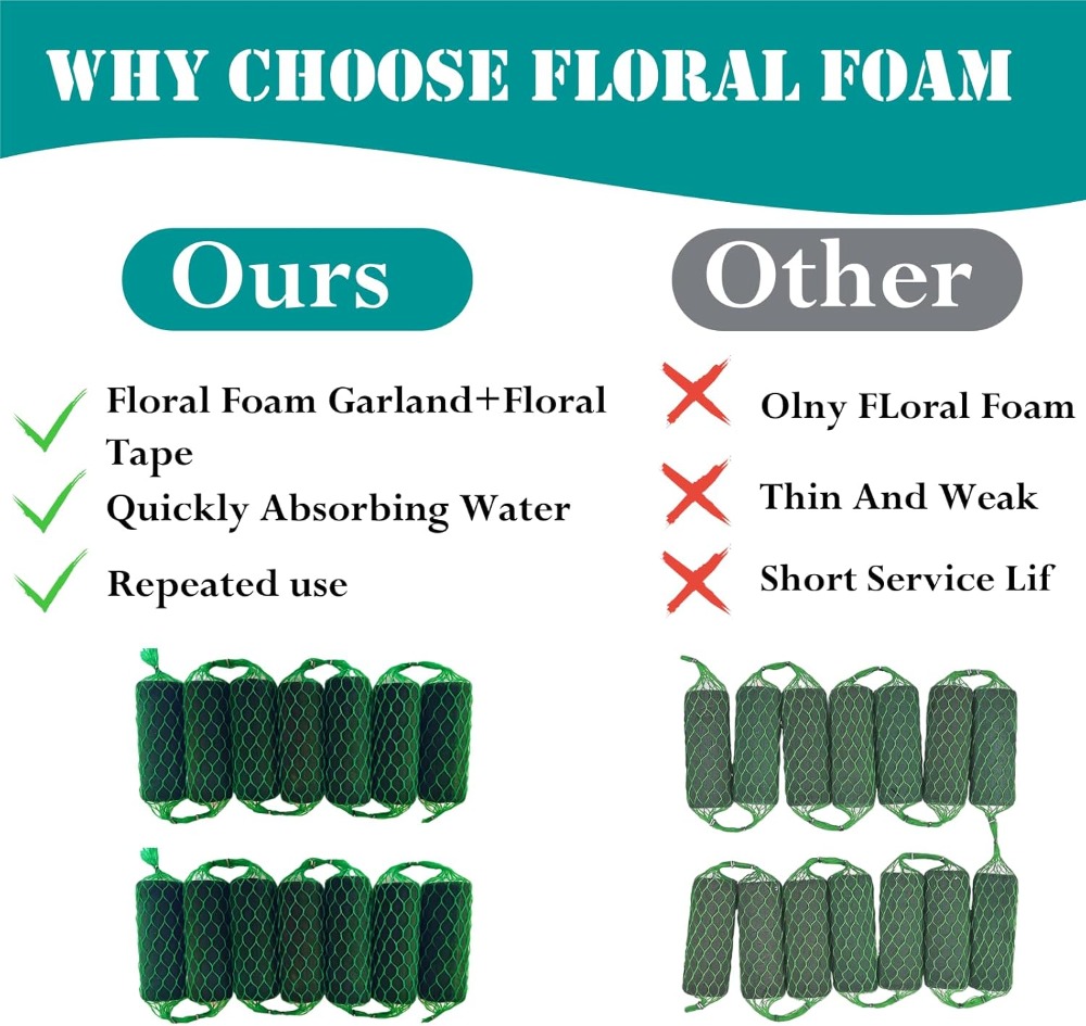 14Pcs 9.2Ft Floral Foam Garlan - Home Decor Garland ulasan dan harga