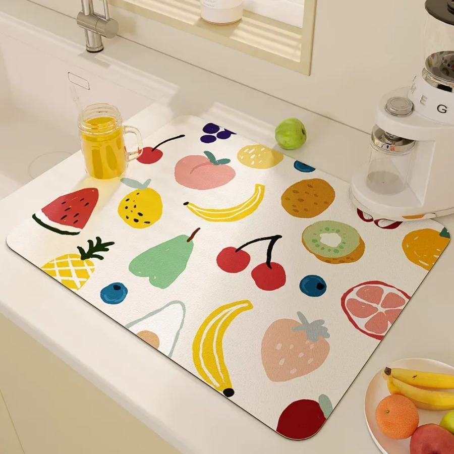 Cute Fruit Design Draining Mat - Home Decor Design Ideas ulasan dan harga