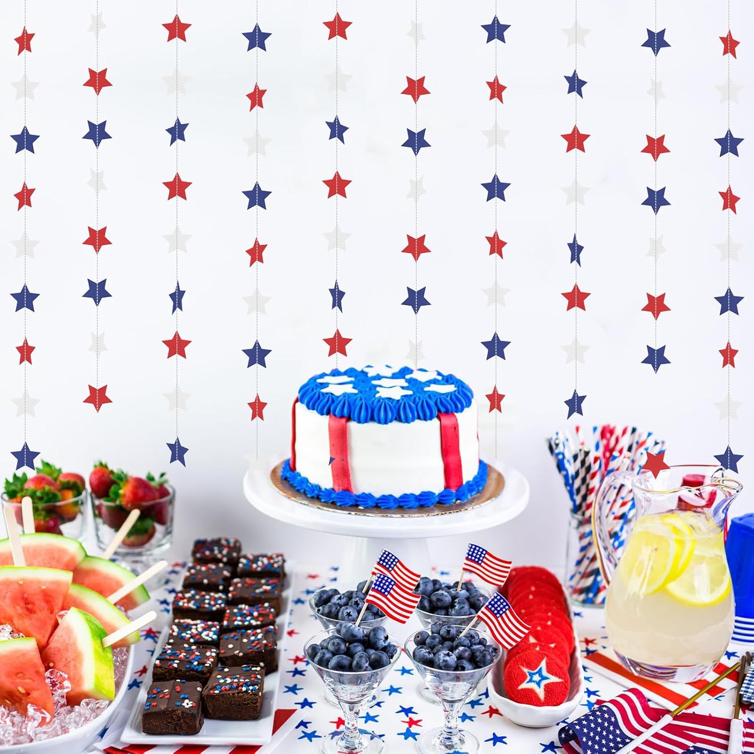 3M Red Blue Silver Paper Star  - Home Decor Garland ulasan dan harga