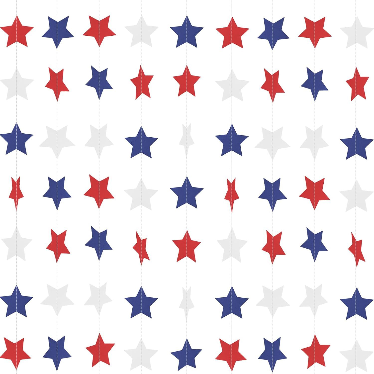 3M Red Blue Silver Paper Star  - Home Decor Garland ulasan dan harga