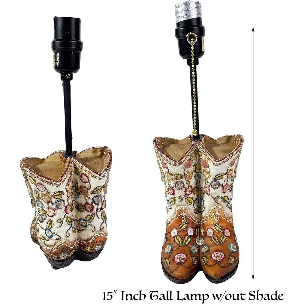 Western Cowboy Boot Table Lamp - Home Decor Rustic ulasan dan harga