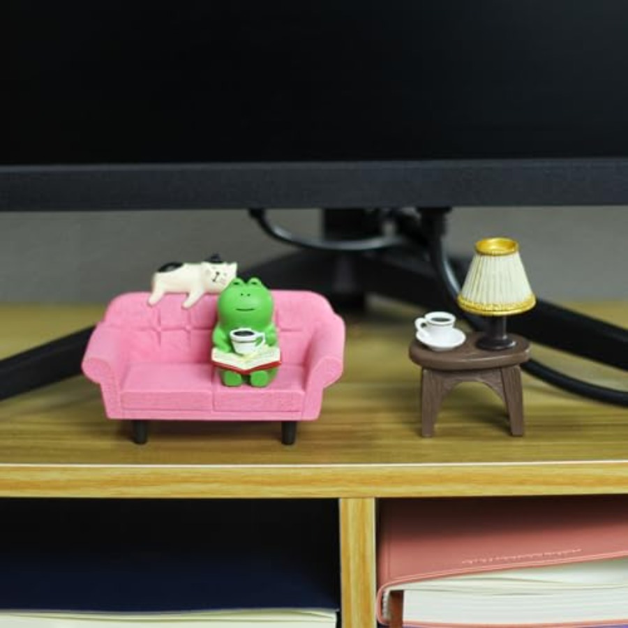 Cute Mini Frog Figurine with S - Home Decor Lamp ulasan dan harga