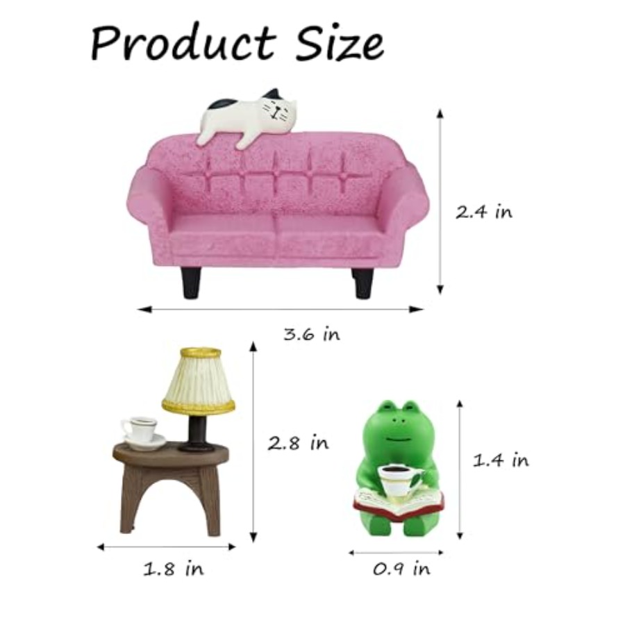 Cute Mini Frog Figurine with S - Home Decor Lamp ulasan dan harga