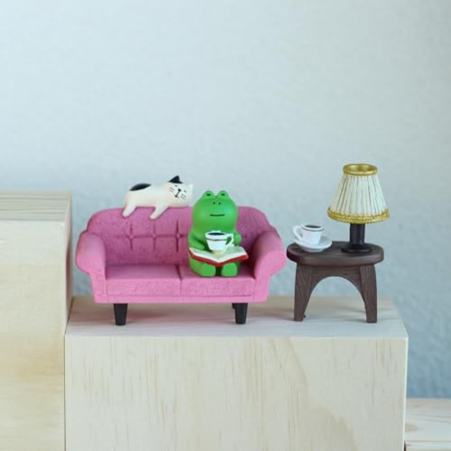 Cute Mini Frog Figurine with S - Home Decor Lamp ulasan dan harga