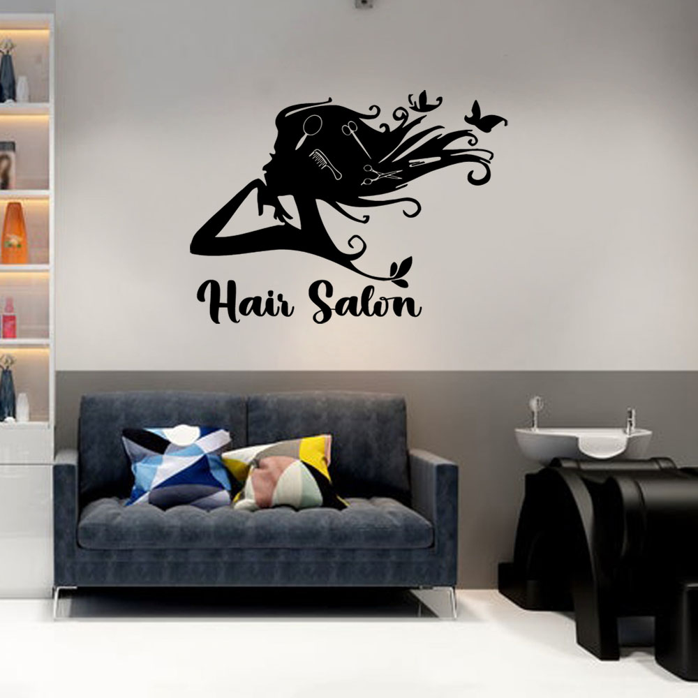 1PC Colorful Hairdressing Cust - Home Decor Sticker ulasan dan harga