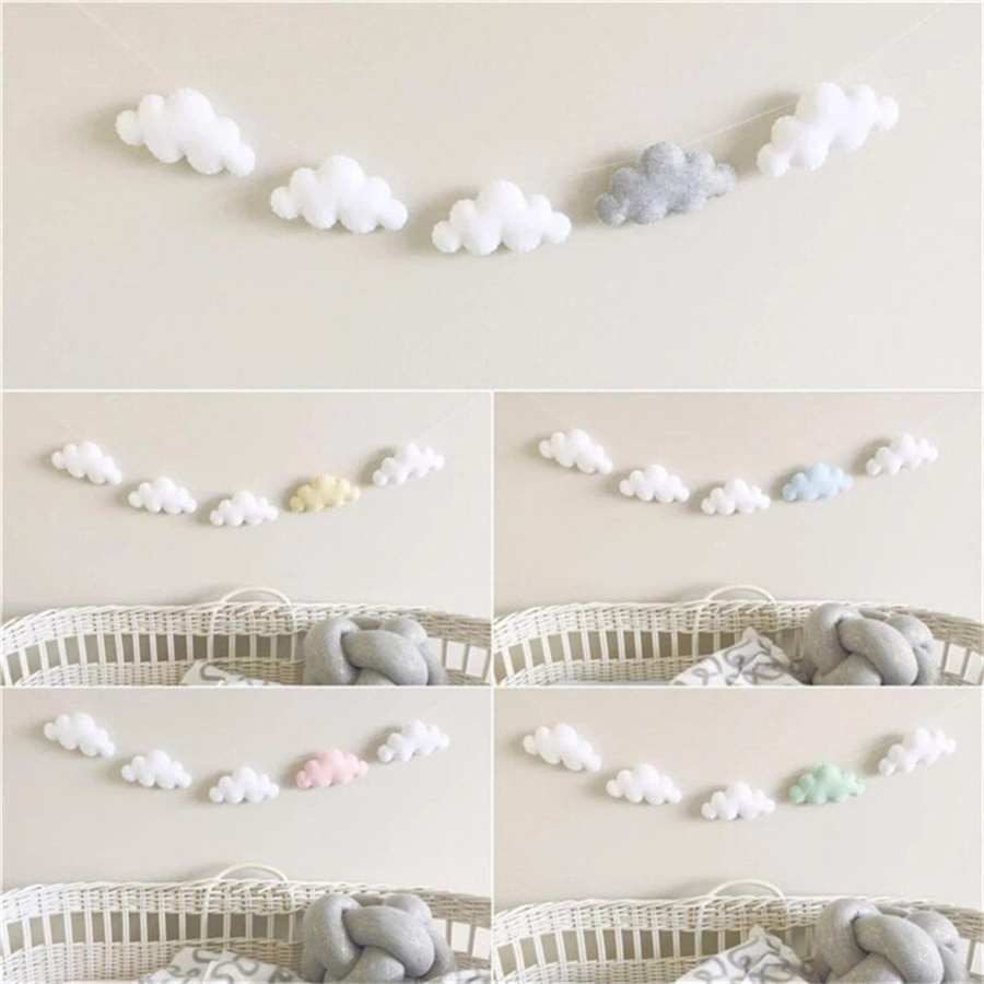 Nordic Felt Cloud Garlands Str - Home Decor Garland ulasan dan harga
