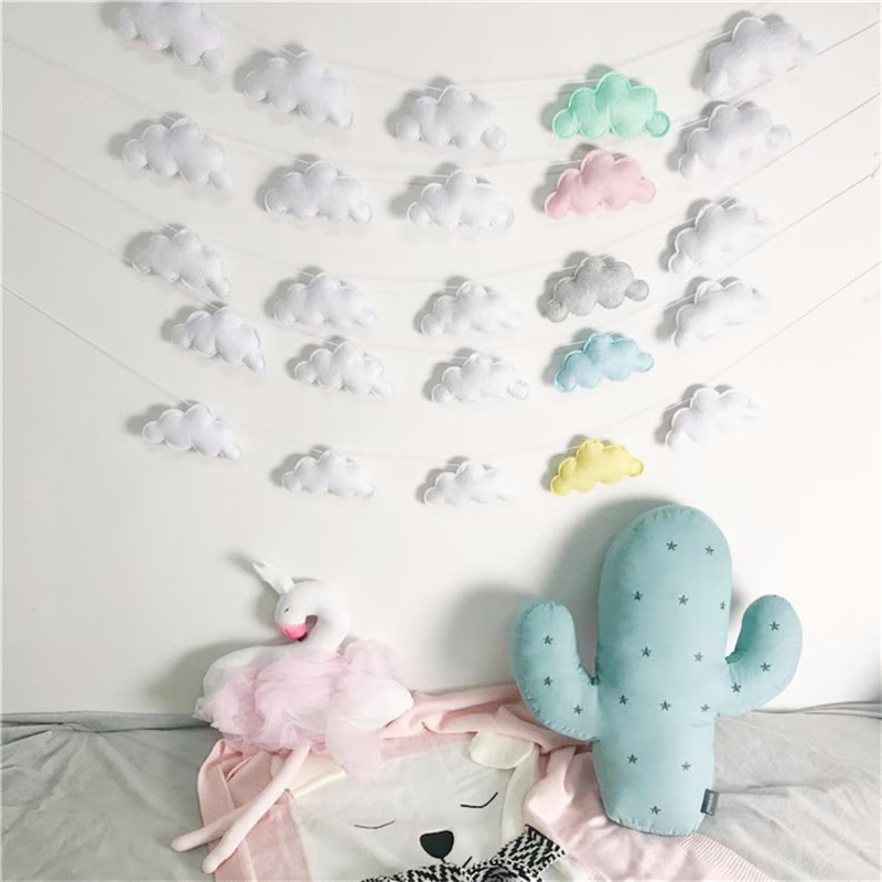 Nordic Felt Cloud Garlands Str - Home Decor Garland ulasan dan harga